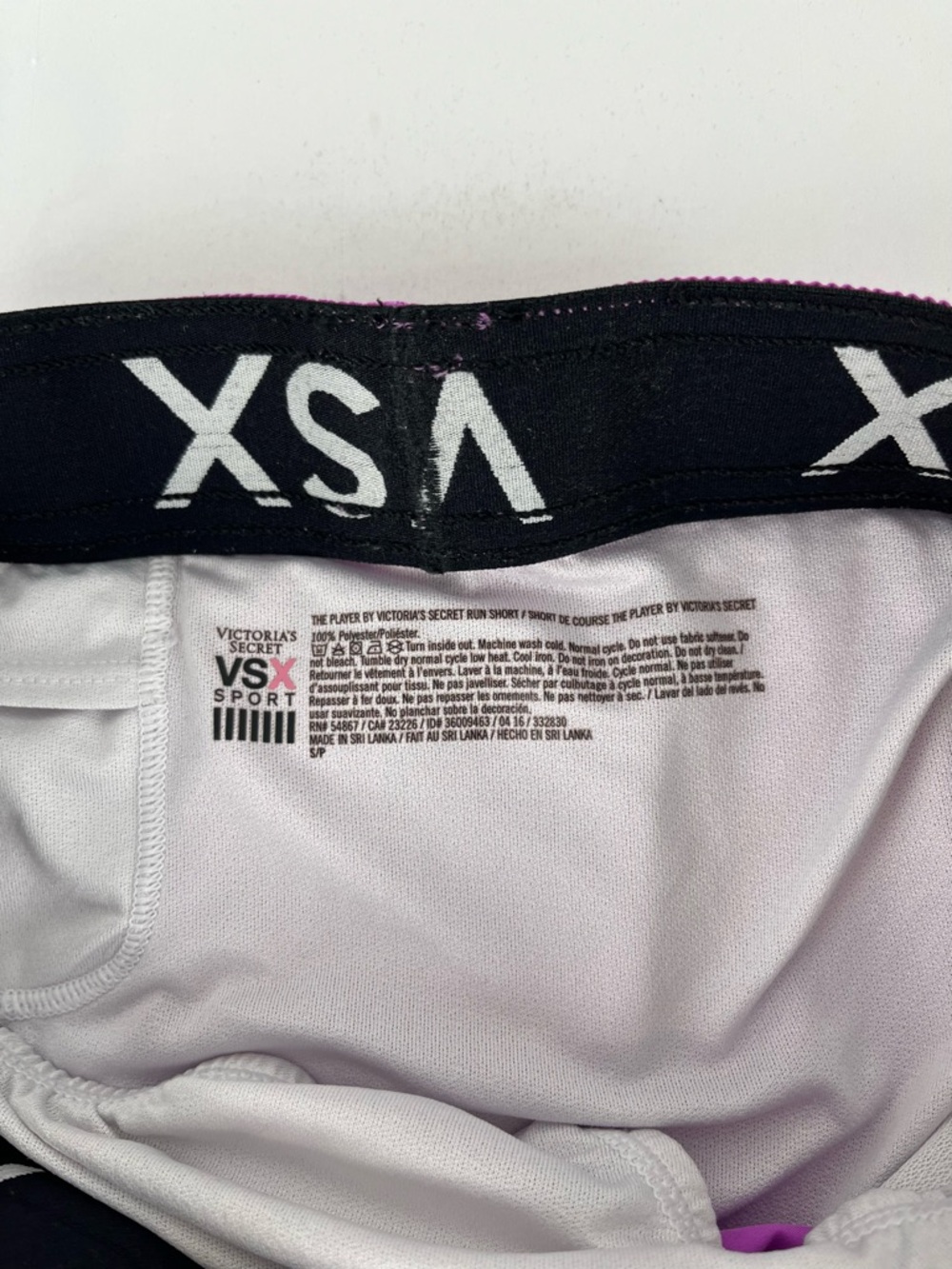 Victoria's Secret VSX Sport “The Player” Lined Running Shorts Purple White Sz S - Picture 9 of 15